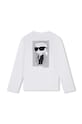 Karl Lagerfeld longsleeve din bumbac pentru copii Z30243.162.174 alb AW24