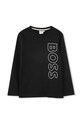 BOSS longsleeve bawełniany dziecięcy nadruk czarny J51208.114.150