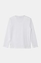 BOSS longsleeve bawełniany dziecięcy J51208.162.174 biały AW24