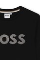 Băieți BOSS longsleeve din bumbac pentru copii J51218.114.150 negru
