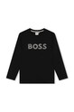 BOSS longsleeve bawełniany dziecięcy nadruk czarny J51218.162.174
