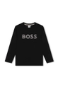 BOSS longsleeve in cotone bambino/a cotone nero J51218.162.174