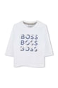 BOSS longsleeve din bumbac pentru bebeluși print alb J51291.86.94