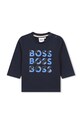 Хлопковый лонгслив для младенцев BOSS хлопок тёмно-синий J51291.74.81