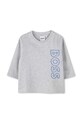 Хлопковый лонгслив для младенцев BOSS хлопок серый J51293.86.94