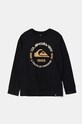 Dětské bavlněné tričko s dlouhým rukávem Quiksilver CIRCLE LOGO LS kulatý černá EQBZT04801