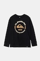 Dětské bavlněné tričko s dlouhým rukávem Quiksilver CIRCLE LOGO LS kulatý černá EQBZT04801