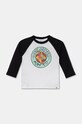 Хлопковый детский лонгслив Quiksilver DOUBLE TALK RAGLAN узор чёрный EQKZT03560