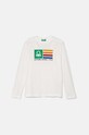 United Colors of Benetton longsleeve bawełniany dziecięcy nadruk biały 3I1XC10JN.G.Seasonal