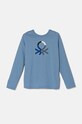 United Colors of Benetton longsleeve bawełniany dziecięcy nadruk niebieski 3I1XC10JN.G.Seasonal