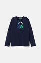United Colors of Benetton longsleeve bawełniany dziecięcy nadruk granatowy 3I1XC10JN.G.Seasonal