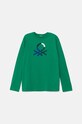United Colors of Benetton longsleeve bawełniany dziecięcy nadruk zielony 3I1XC10JN.G.Seasonal