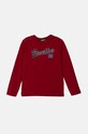 United Colors of Benetton longsleeve bawełniany dziecięcy nadruk bordowy 3I1XC10JN.G.Seasonal