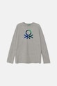United Colors of Benetton longsleeve bawełniany dziecięcy nadruk szary 3I1XC10JN.G.Seasonal