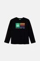 United Colors of Benetton longsleeve bawełniany dziecięcy nadruk czarny 3I1XC10JN.G.Seasonal