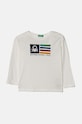 United Colors of Benetton longsleeve bawełniany dziecięcy nadruk biały 3I1XG10F2.P.Seasonal