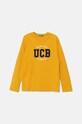 United Colors of Benetton longsleeve bawełniany dziecięcy nadruk żółty 3I1XG10F2.P.Seasonal
