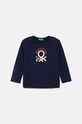 Παιδικό βαμβακερό μακρυμάνικο United Colors of Benetton στάμπα σκούρο μπλε 3I1XG10F2.P.Seasonal