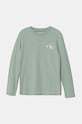 Detské tričko s dlhým rukávom Calvin Klein Jeans okrúhly zelená IU0IU00677.128.176.9BYH