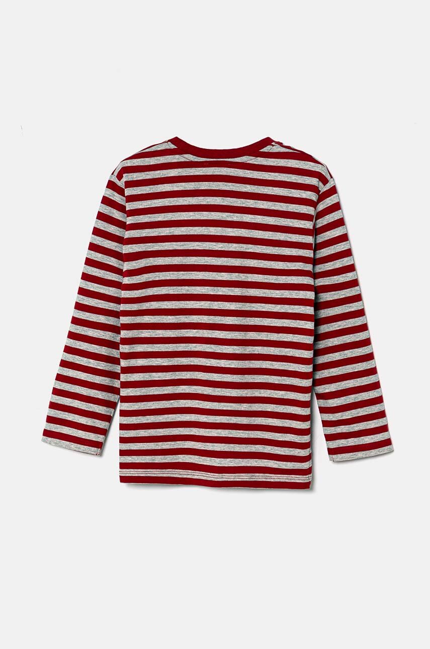 United Colors of Benetton longsleeve bawełniany dziecięcy 3GZ3G10F1.P.Seasonal bordowy AW24