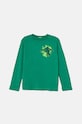 United Colors of Benetton longsleeve bawełniany dziecięcy nadruk zielony 3096C10K9.G.Seasonal