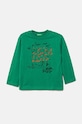 United Colors of Benetton longsleeve bawełniany dziecięcy nadruk zielony 3096G10FM.P.Seasonal