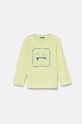 United Colors of Benetton longsleeve din bumbac pentru copii print turcoaz 3I1XG10FP.P.Seasonal