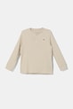 Dječja majica dugih rukava Abercrombie & Fitch s elastinom bež KI224.4084
