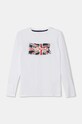 Pepe Jeans longsleeve bawełniany dziecięcy CLAG LS nadruk biały PB503916