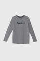 Detská bavlnená košeľa s dlhým rukávom Pepe Jeans NEW HERMAN bavlna sivá PB503919