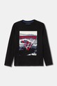 Guess longsleeve bawełniany dziecięcy nadruk czarny L4BI18.I3Z14.9BYH