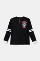 Guess longsleeve bawełniany dziecięcy aplikacja czarny L4BI24.I3Z14.9BYH