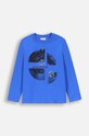 Coccodrillo longsleeve bawełniany dziecięcy nadruk niebieski ZC4143108VBA