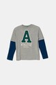 United Colors of Benetton longsleeve bawełniany dziecięcy nadruk szary 3I1XC10JG.G.Seasonal