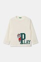 United Colors of Benetton longsleeve bawełniany dziecięcy nadruk beżowy 3I1XG10F3.P.Seasonal