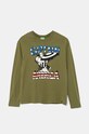 United Colors of Benetton longsleeve bawełniany dziecięcy nadruk zielony 3ATNC10M8.G.Seasonal