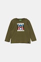 Dětské bavlněné tričko s dlouhým rukávem United Colors of Benetton kulatý zelená 3ATNG10H9.P.Seasonal