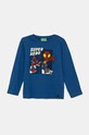 Παιδικό βαμβακερό μακρυμάνικο United Colors of Benetton στάμπα μπλε 3ATNG10GU.P.Seasonal