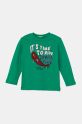 United Colors of Benetton longsleeve din bumbac pentru copii print verde 3096G10H0.P.Seasonal