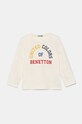 United Colors of Benetton longsleeve din bumbac pentru copii print bej 3ATNG10G6.P.Seasonal