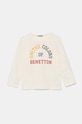 Παιδικό βαμβακερό μακρυμάνικο United Colors of Benetton στάμπα μπεζ 3ATNG10G6.P.Seasonal