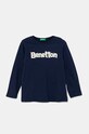 Παιδικό βαμβακερό μακρυμάνικο United Colors of Benetton στάμπα σκούρο μπλε 3ATNG10G6.P.Seasonal