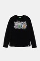 United Colors of Benetton longsleeve bawełniany dziecięcy nadruk czarny 3ATNC10MG.G.Seasonal