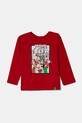 United Colors of Benetton longsleeve din bumbac pentru copii print rosu 3ATNG10GP.P.Seasonal