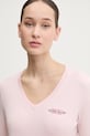 Tričko s dlouhým rukávem Guess Jeans růžová W4YI21.J1314