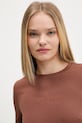 Majica z dolgimi rokavi Guess Jeans rjava W4YI22.J1314