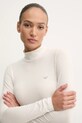 Lounge tričko s dlouhým rukávem s příměsí vlny Emporio Armani Underwear hladký béžová 164633.4F224
