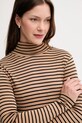 United Colors of Benetton longsleeve bawełniany brązowy 30YSE2225