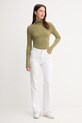 United Colors of Benetton longsleeve din bumbac 30YSE2225 verde AW25