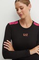 EA7 Emporio Armani longsleeve din bumbac imprimeu negru TJLOZ.6DTT16.1200